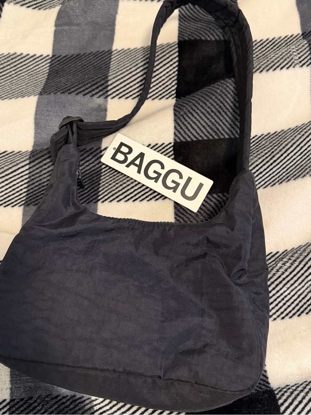 BAGGU Black Nylon mini Shoulder Bag